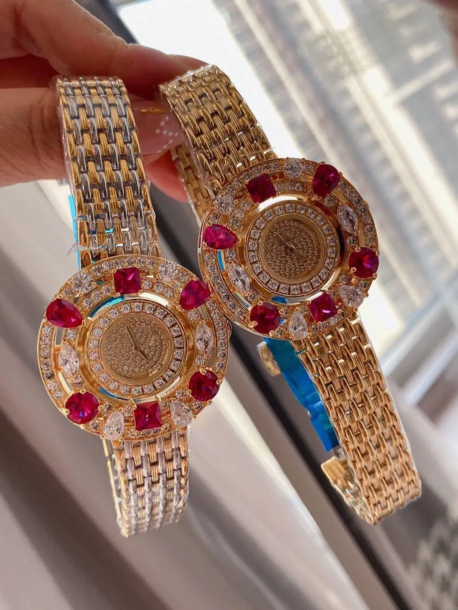 Nowa słynna marka Muti-kolor Kamienne Kwarc Watch zegarek ze stali nierdzewnej Klątka Klątka Zegarń Zegarki 36 mm zegarki 36 mm
