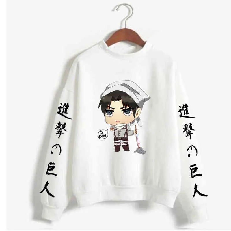 2021 heiße Japanische Anime Grafik Hoodies Männer Kawaii Angriff auf Titan Harajuku Sweatshirt Unisex Männlich H1227