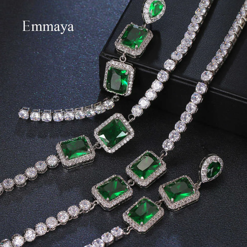 Emmaya Nouvelle arrivée conception classique rond et collier de zircon cubique vert