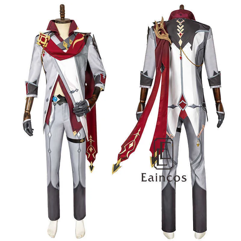 Genshin Impact Tartaglia Cosplay Costume Game Suit Tartaglia Wigs Mask Anime Uniform Halloween Party Outfit Men Costumes Y0903258T