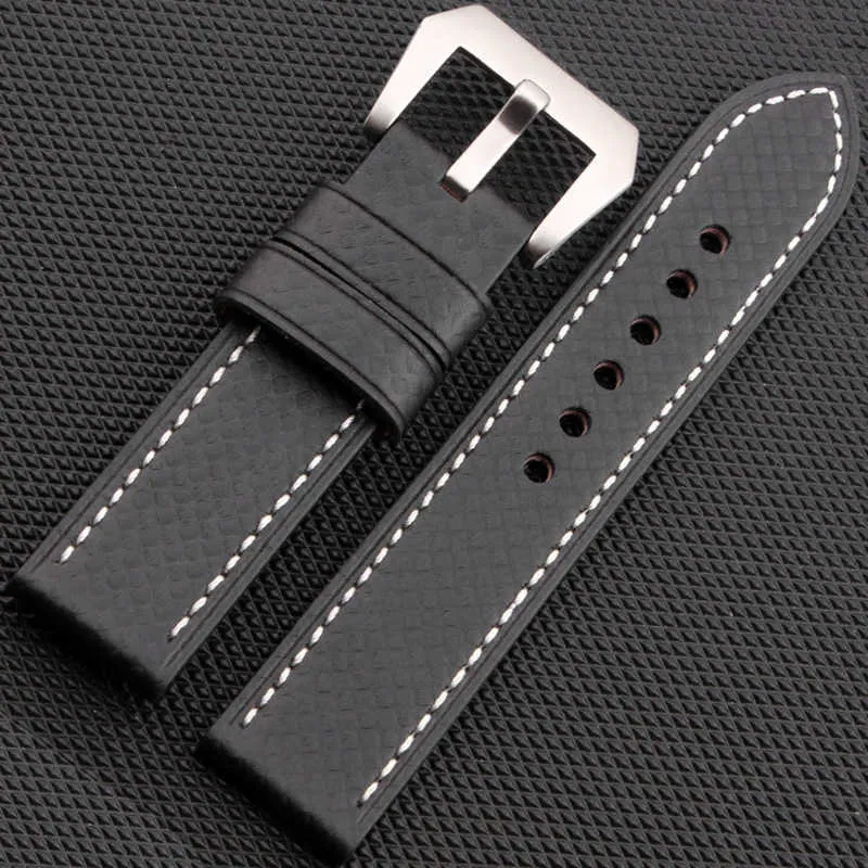 22 mm Carbon Fiber Real Leather Watch -band voor Huawei GT2 Magic 2 Amazfit GTR Watchband Bracelet voor Galaxy Watch 3 Gear S3 Band H0915
