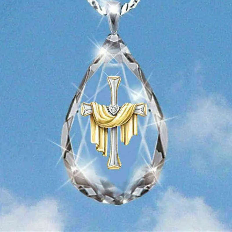 Jesucristo Cruz Colgante Collares Aleación Grano Cadena Larga Hombres Mujeres Virgen María Cristiana Joyería de Moda Rosario Collar G1206