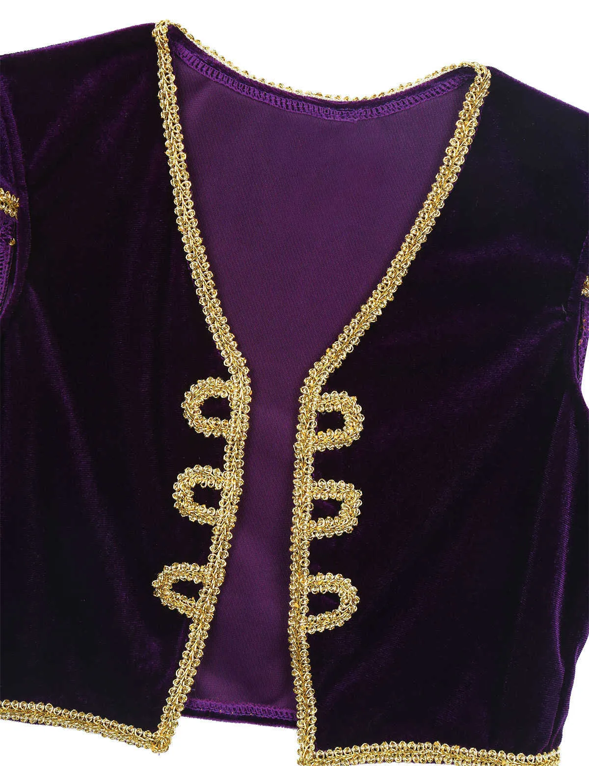 Kinder Jungen Kinder Arabische Prinz Lampe Cosplay Kostüme Cap Sleeves Weste Weste mit Hosen Set für Halloween -Partys Kleider Q0910