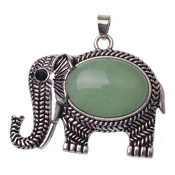 Elefanten-Edelstein-Schmuckanhänger, versilbert, niedliche Halskette für Männer und Frauen, einfach, 12 Stück, 233 g