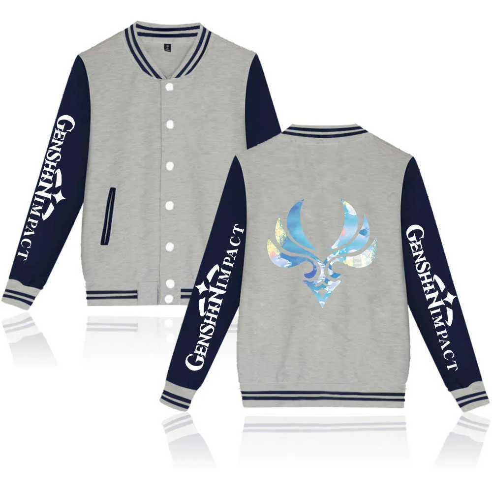 Mode-Design Neue Männer/Frauen Streetwear Spiel Genshin Impact 2D Druck Junge Mädchen Baseball Sweatshirt Casual Baseball Jacke Kleidung y0901