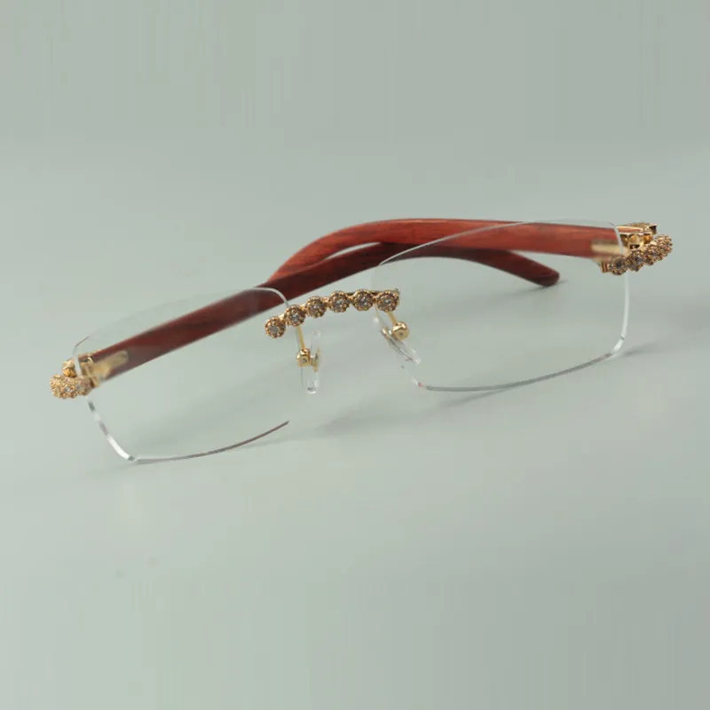 Designer Bouquet Diamond Gläses Frames 3524012 mit Originalholz-Tempel für Unisex-Größe 56-36-18-135mm245s