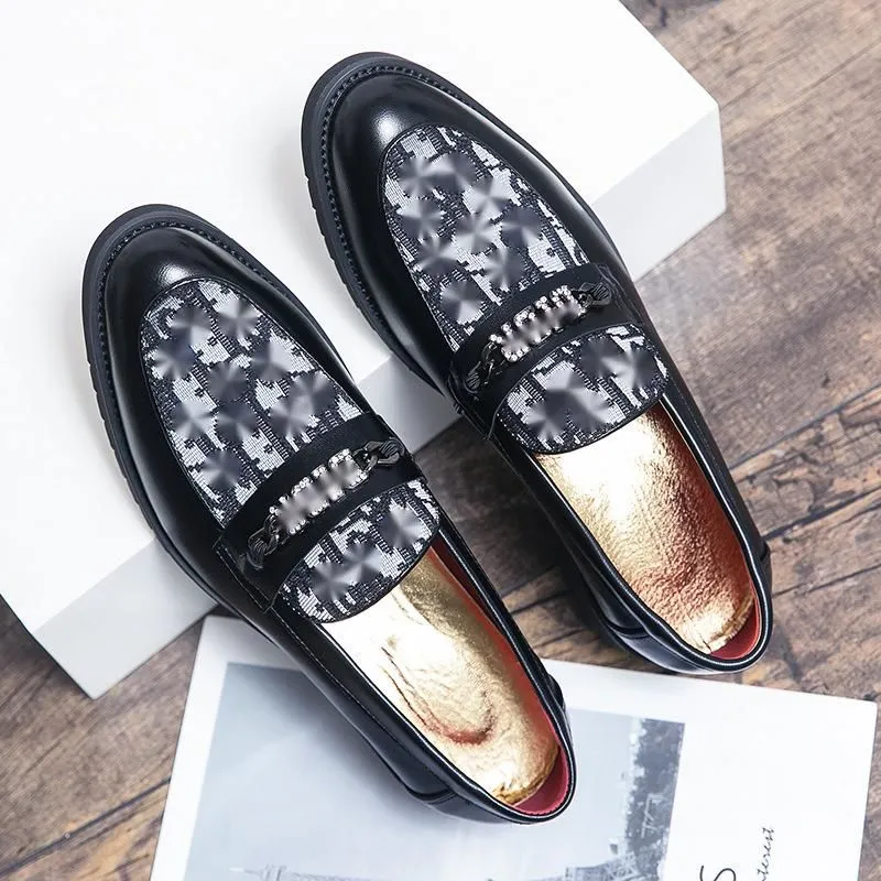 PU Leather Loafer Shallow Classic Black 2021 New Men Shoes Spring Autumn Slip on Round Toe Casual Business Shoes Outdoors Comfortable Concise DH603