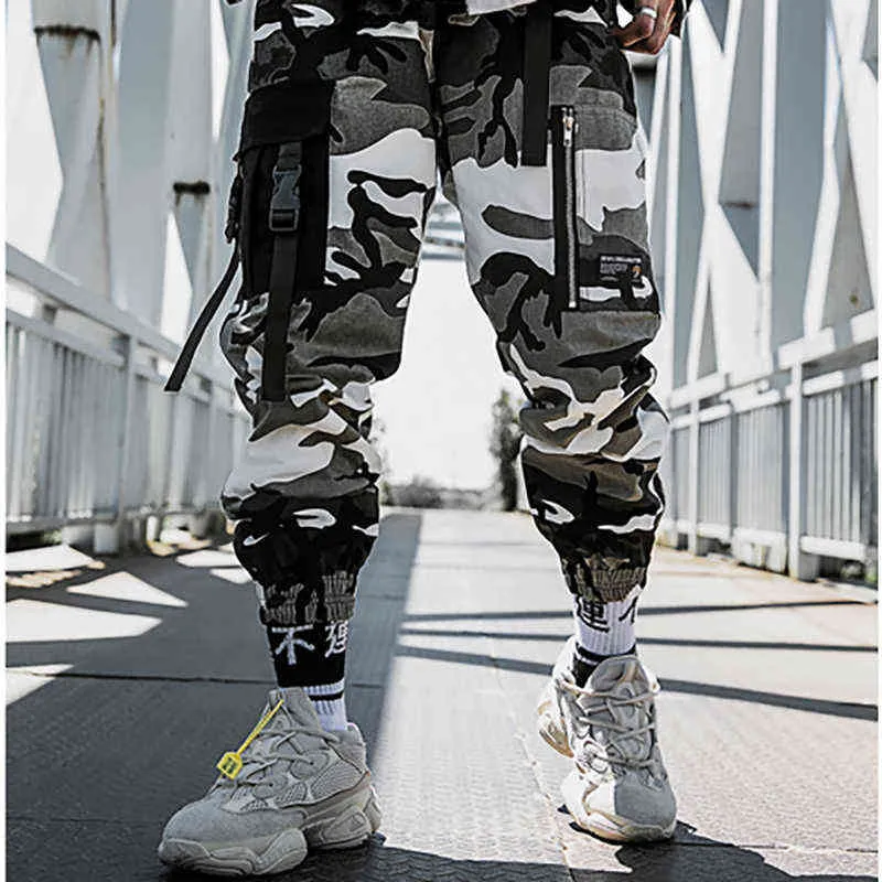 Hommes Camo Joggers japonais Streetwear pantalon à la mode 2021 nouveau H1223