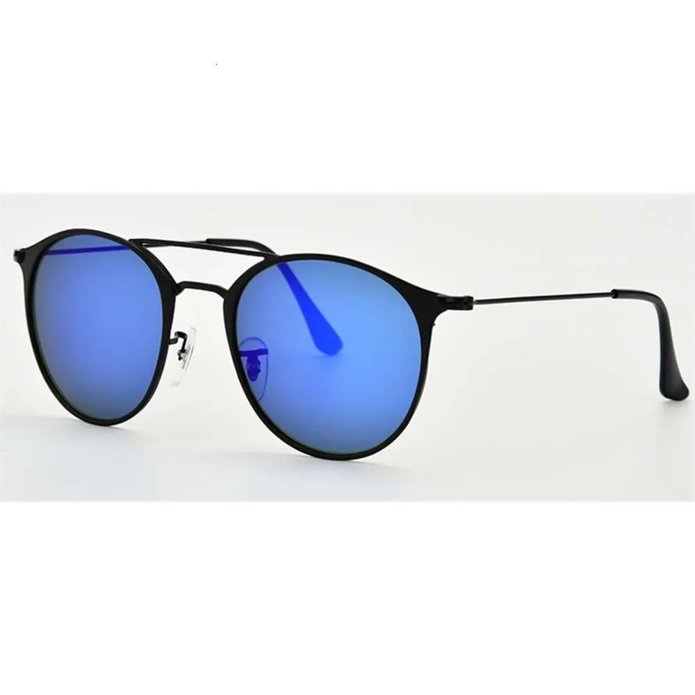 Gafas de sol redondas para hombres y mujeres Lente de vidrio de 52 mm Espejo redondo Doble puente de sol Gafas Protección UV4005434002