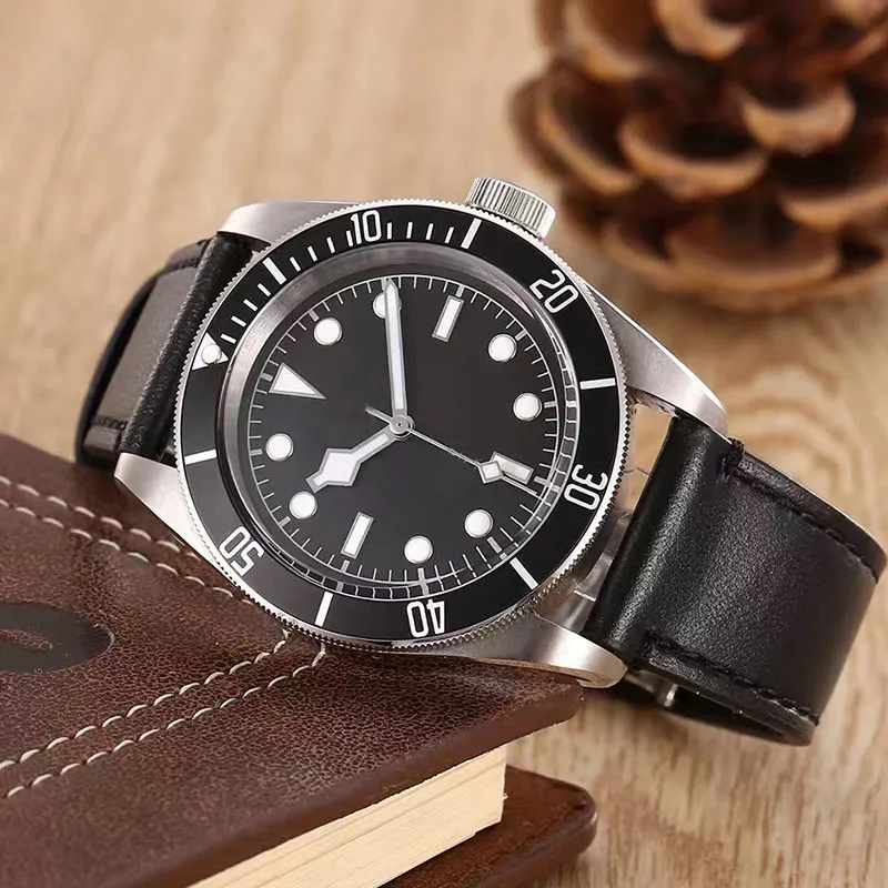 Automatyczny ruch mechaniczny mężczyźni zegarek na rękę Czerwoną ramkę Czarna tarcza Rotor Montres Solid Clap Geneve Watche Man Watch282y