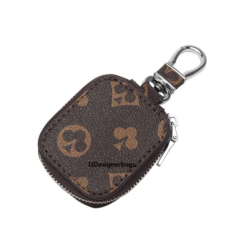 2021 Vintage bilnyckelfodral Male Pu Leather Keys Holder Wallet Women Smart Housekeeper Zipper Keychain Pouch Bag Wallets2835