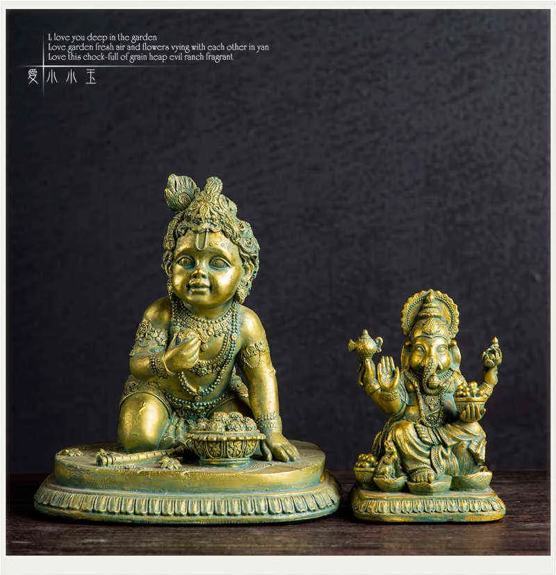 Hindouisme Figure Statue Vishnu Shiva Neige Montagne Déesse Singe Dieu Hakuman Résine Petits Ornements Maison Accessoires 211108