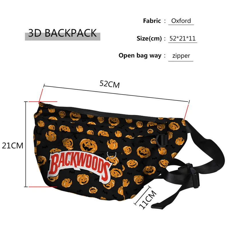 Backwoods Series Street Element Single Shoulder Bag Manufacture of Men's and Women's Messenger One Strap Backpack
