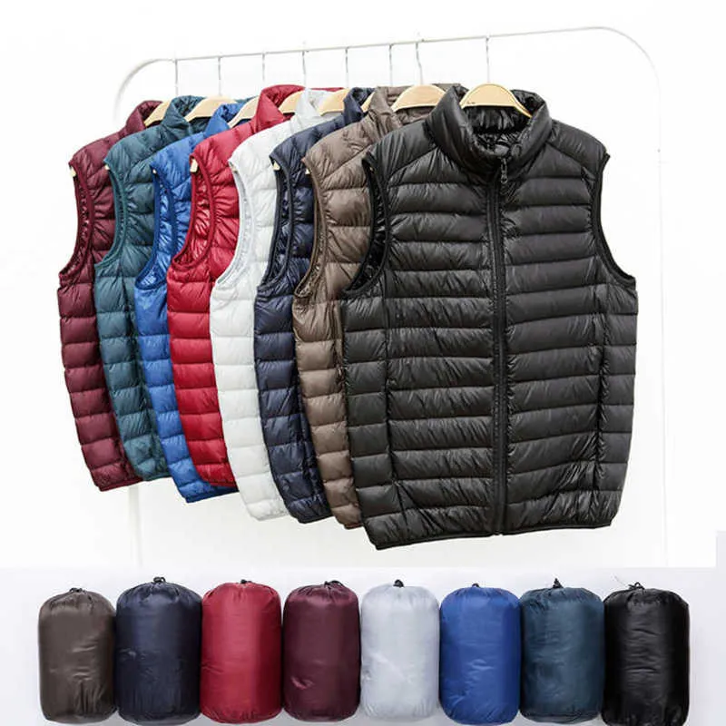 Bang Mannen Mouwloos Warme Vest Ultra Licht Down Mens Winter Solid Jacket Heren Lichtgewicht Waterdicht S 210925