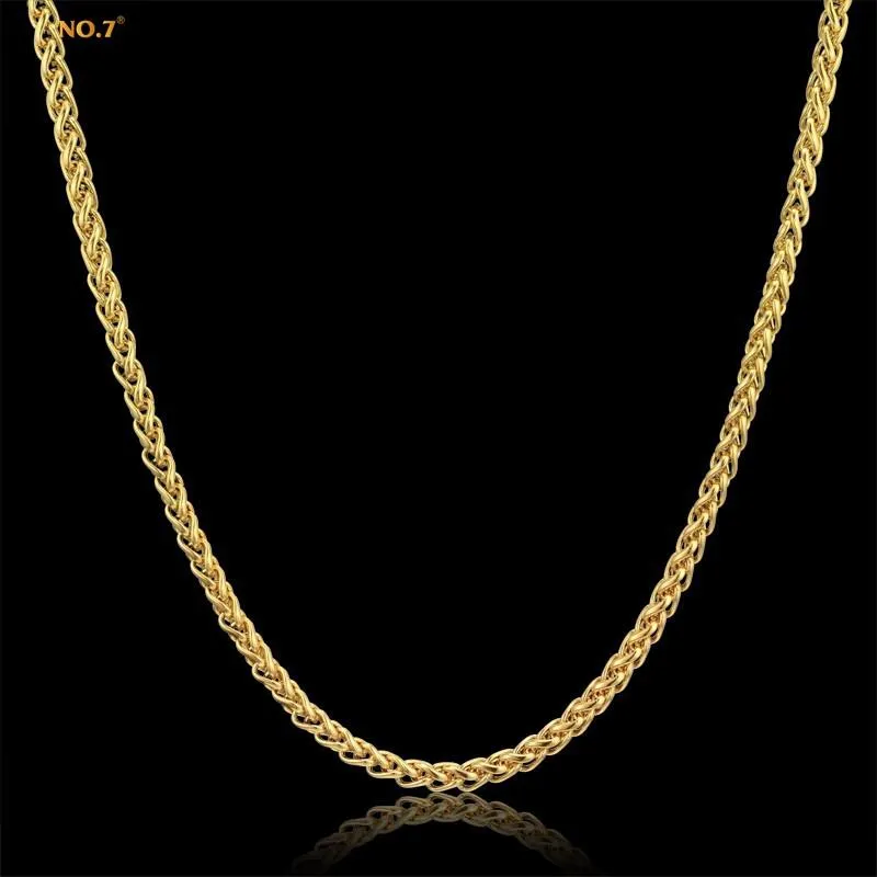 Mens Gold Chain Fashion Jewelry Kpop Vintage rostfritt stål halsband män färg 6mm rep kedjor240y