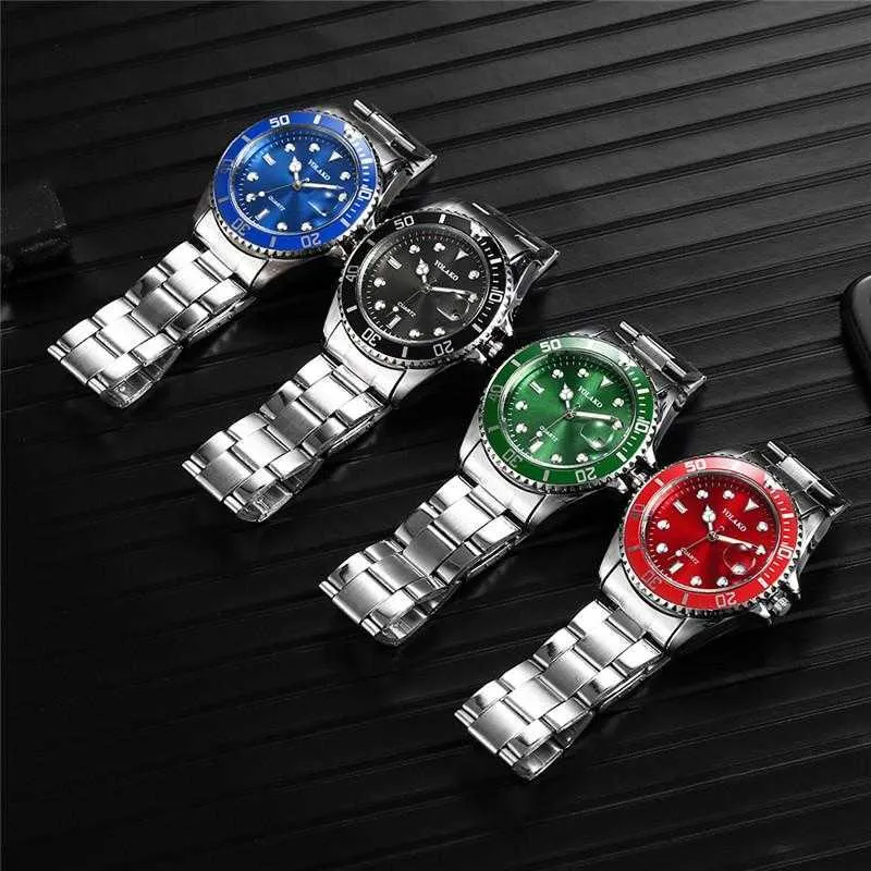 S Watches Mens Watche Top Marka luksusowe mody wojskowe stal ze stali nierdzewnej data sportowa kwarc analogowy zegarek H1012251R