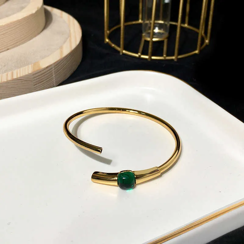 Klassieke dunne armband goud en kleuren 8 kleuren kristal open armbanden voor damesmode-sieraden DJ1405 Q0717