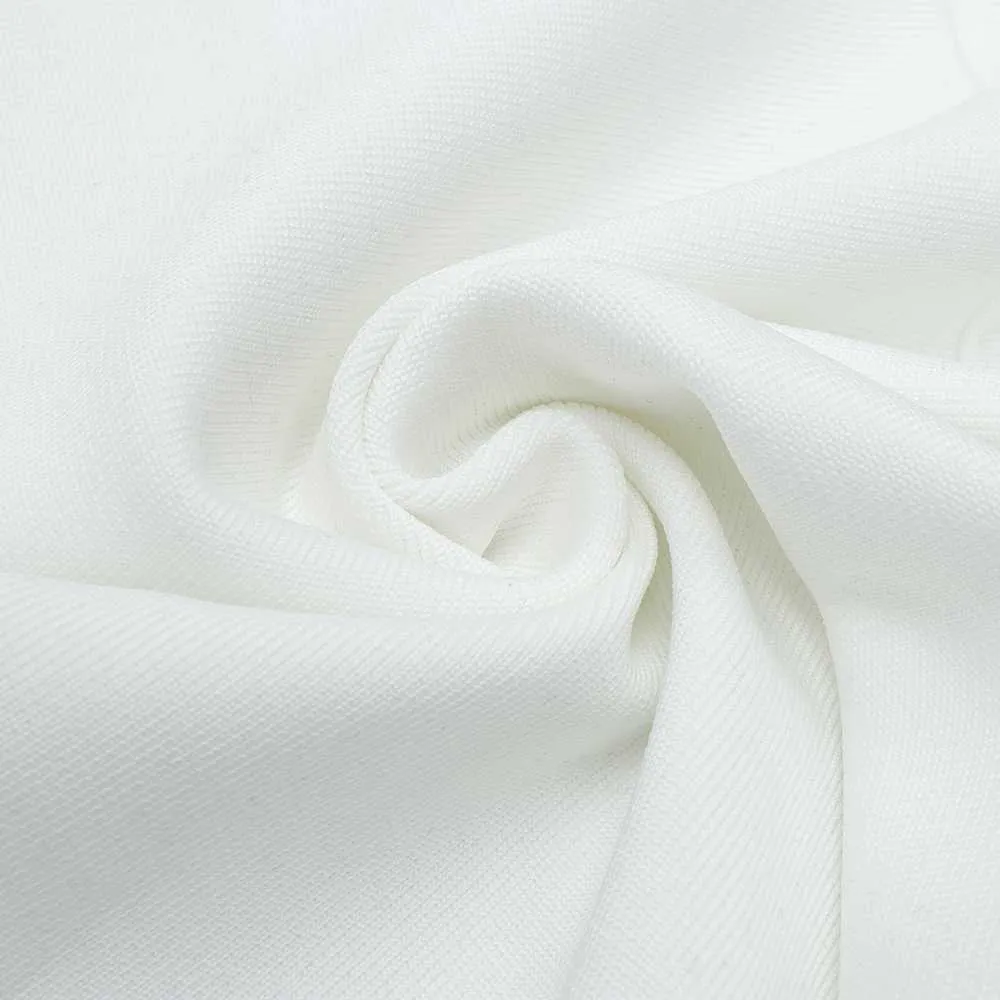 Ocstrade Sexy Mesh 2 Stück Anzüge Bandage Kleid Frauen Langarm Zwei Stücke Anzug Weiß Abend 210527