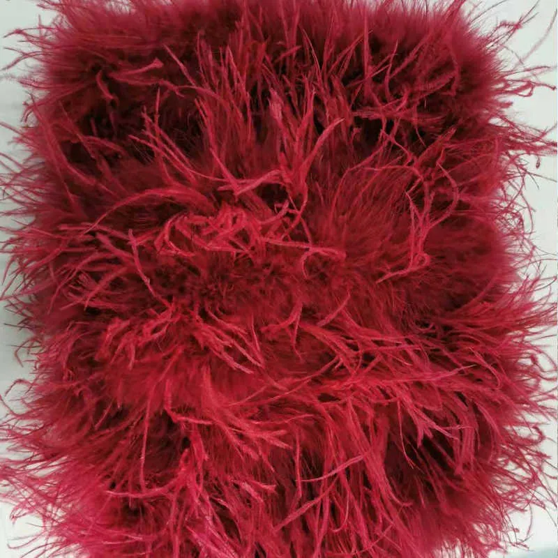 100% cheveux d'autruche naturels soutien-gorge sous-vêtements femmes manteau de fourrure véritable mini jupe 210928