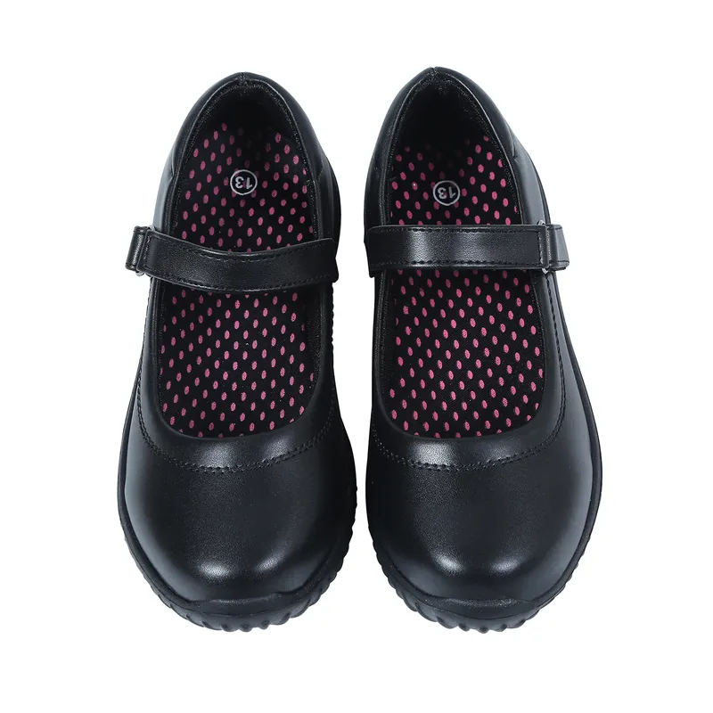Clibee Girl's School Uniform Shoes Girls Black Mary Jean Super Lightweight Gå tillbaka till klänningar lägenheter 26-37 220225