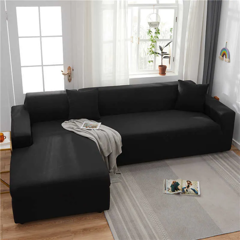 Einfarbige Sofabezug Stretch elastische Schonbezüge Schnitt Vintage für Wohnzimmer Couch Einzel-/Zwei-/Drei-/Viersitz 210723