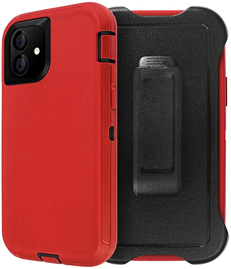 Luxe Defend CaseS voor iPhone14PROMAX 14PRO 14 14PLUS 13PROMAX 13PRO 13 12 ProMax 3 in 1 ShockProof Cover Outdoor Rugged BOX Case Met clip