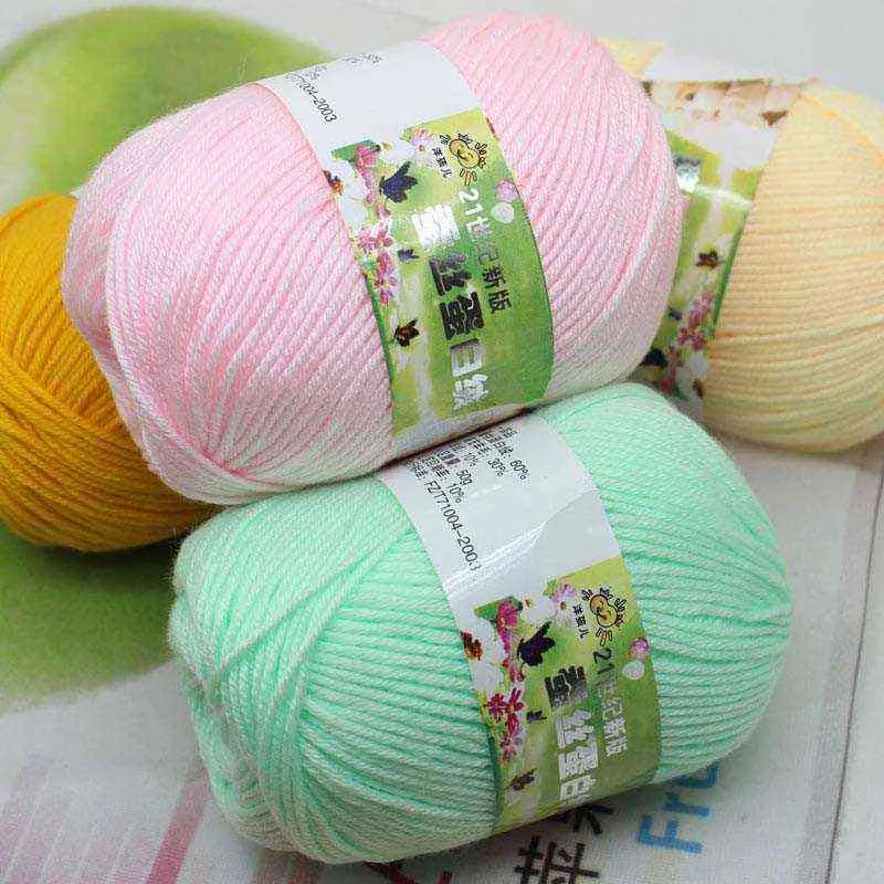 50 g Kaschmir weich gestrickte Schal Wolle Babycare Garn Sweater Strickfarbige Häkelei Los Stricken Handwerk Baby 6ly Y211129