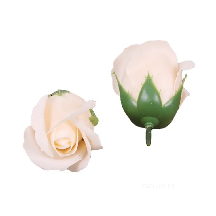 50 pz / lotto Diametro 6,5 cm Sapone da bagno Rosa Decorazione Testa Bellezza Matrimonio San Valentino Regalo Bouquet Casa Mano Fiore Arte via mare T2I53171