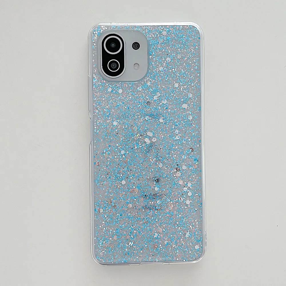 Custodie telefoni glitter Bling Xiaomi Mi 11 Lite POCO F3 X3 Pro Redmi Note 10 Pro 10S 9 9A 9C Cover trasparente antiurto morbida