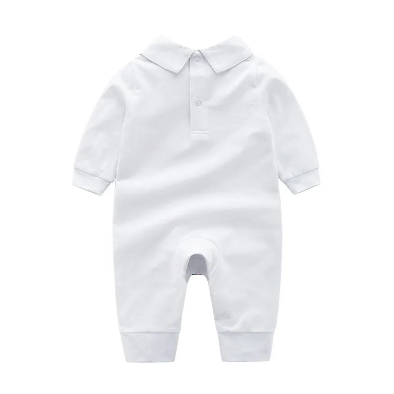 Летняя детская вышивка животных с длинным рукавом комбинезон для мальчика расчесывал хлопковое лазание по одежде новорожденной пижамы Out3660393