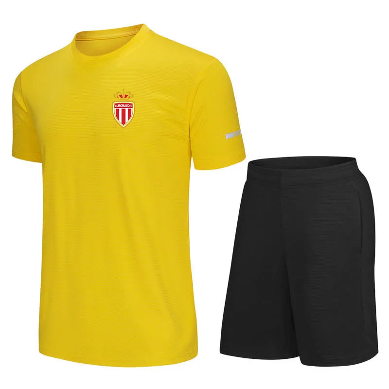 Asociación Deportiva de Mónaco Entrenamiento de fútbol para hombre Chándales Jersey Camiseta de fútbol de manga corta de secado rápido Logotipo personalizado Al aire libre T S221l