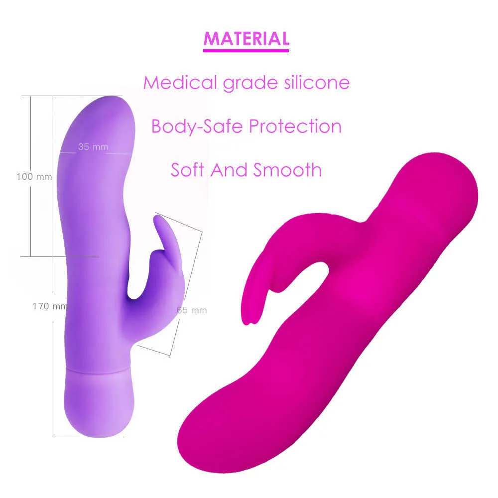 LoveTime Leistungsstarke Starke Geschwindigkeit Kaninchen Vibrator Klitoris Stimulator G-punkt Massage Sex Spielzeug Weibliche Masturbator Dildo Für Frauen Y201118