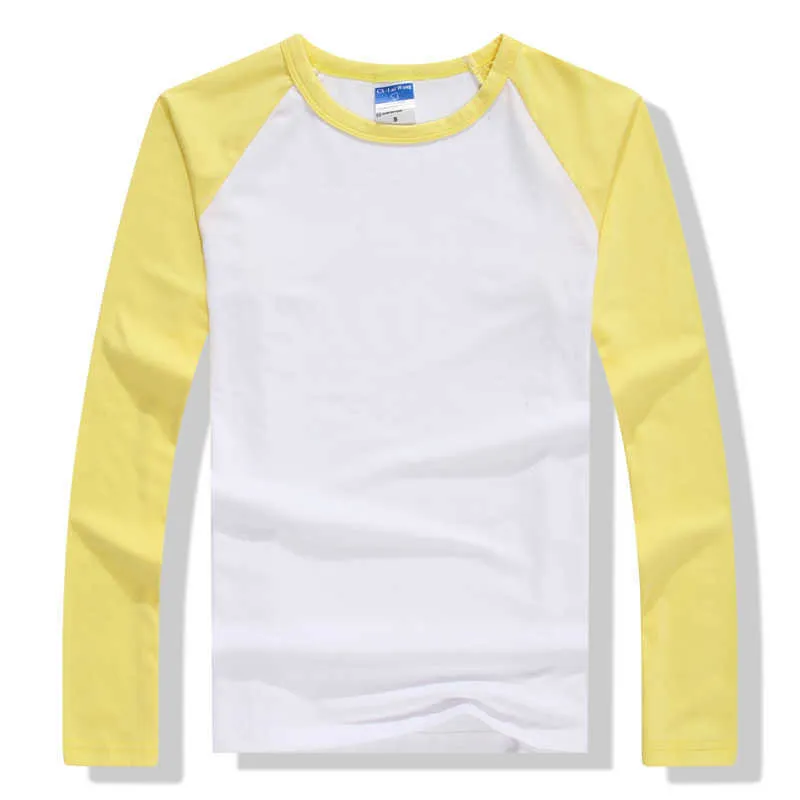 Automne hiver à manches longues t-shirt hommes contraste couleur col rond coton hommes décontracté Slim Fit Raglan T-Shirts T-shirts hauts 210707