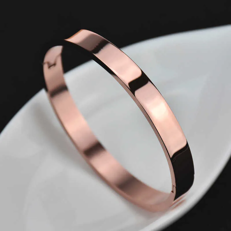 Aço inoxidável em branco manguito pulseira ouro preto pulseira feminino masculino 4mm 6mm 8mm oval minimalista jóias amante casal presentes polido q4885218