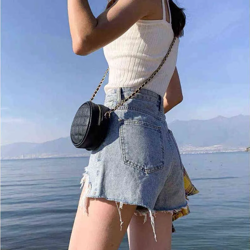 Shorts Women Tassel All-match Korean Style High Waist dents Pockets Slim Sexy Holiday Summer Streetwear Harajuku Outerwear Y220311