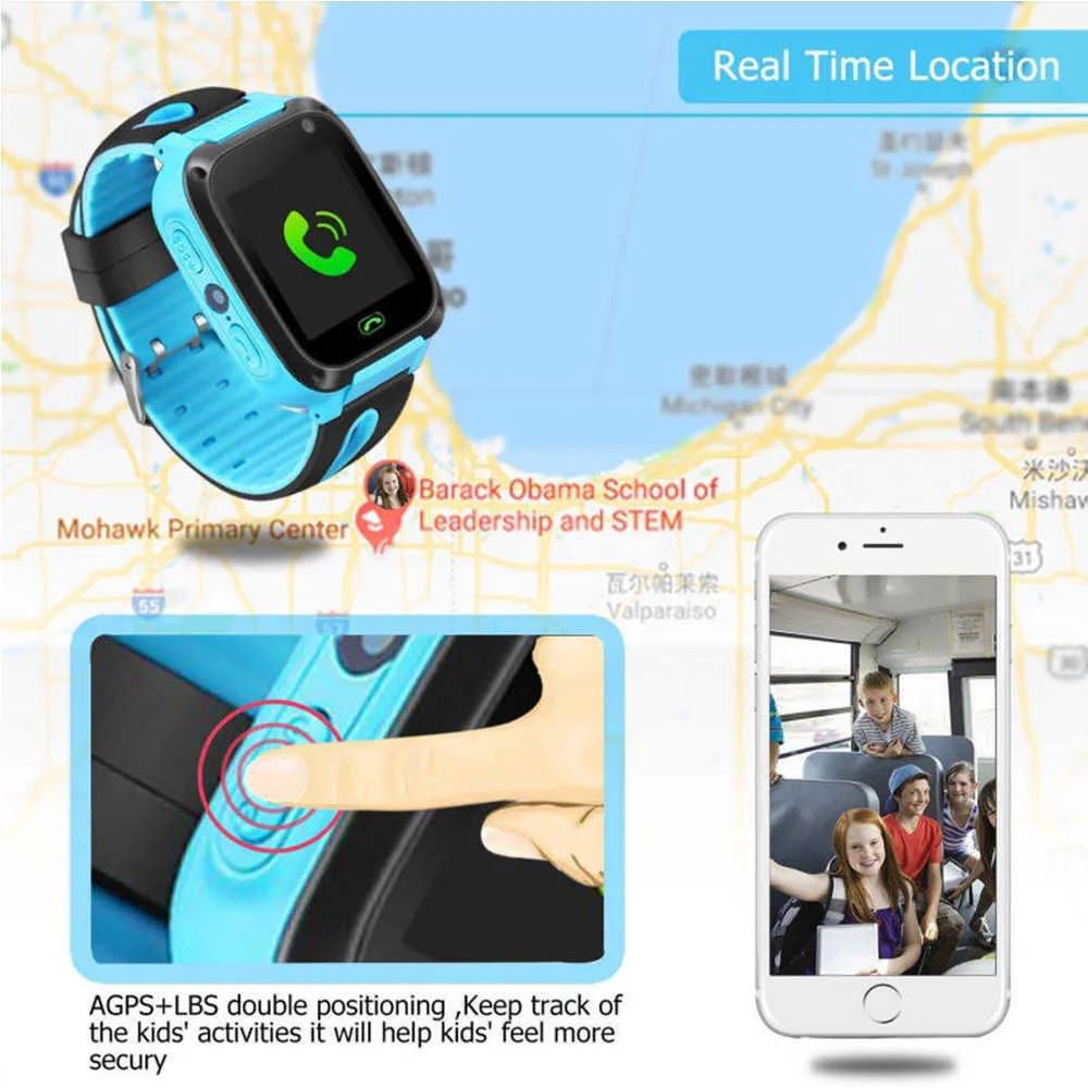 Dzieci inteligentne zegarek Waterproof Dial Call Smartwatch GPS Antillost Lokalizacja Track dla dzieci zegarek telefoniczny dla chłopców Prezenty 3162318