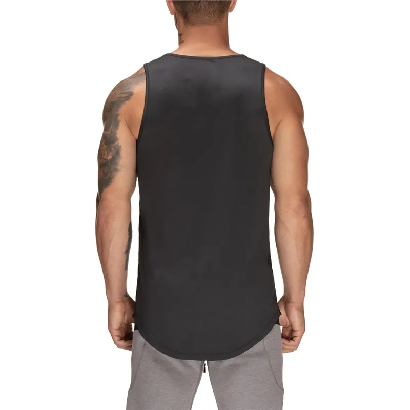 Men Bodybuilding Tank Tops Gym Workout Fitness Quick Dry Sleeveless Shirt Running Clothing Stringer Singlet Male Summer Vest 210421