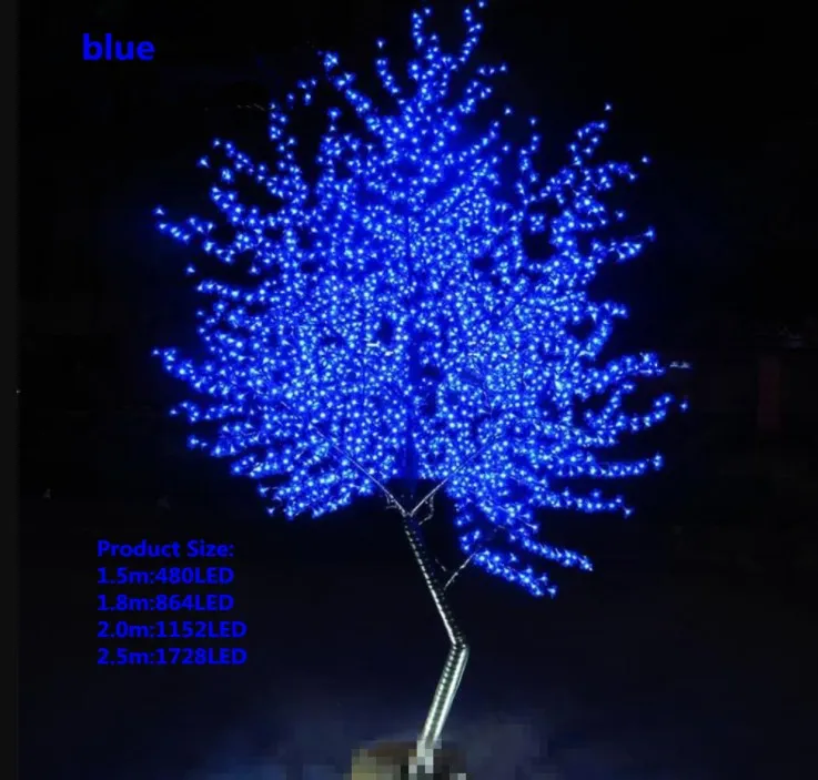 Utomhus LED Artificial Cherry Blossom Tree Light Christmas Lamp glödlampor 1 8M Höjd Regntät Fairy Garden Decor255h