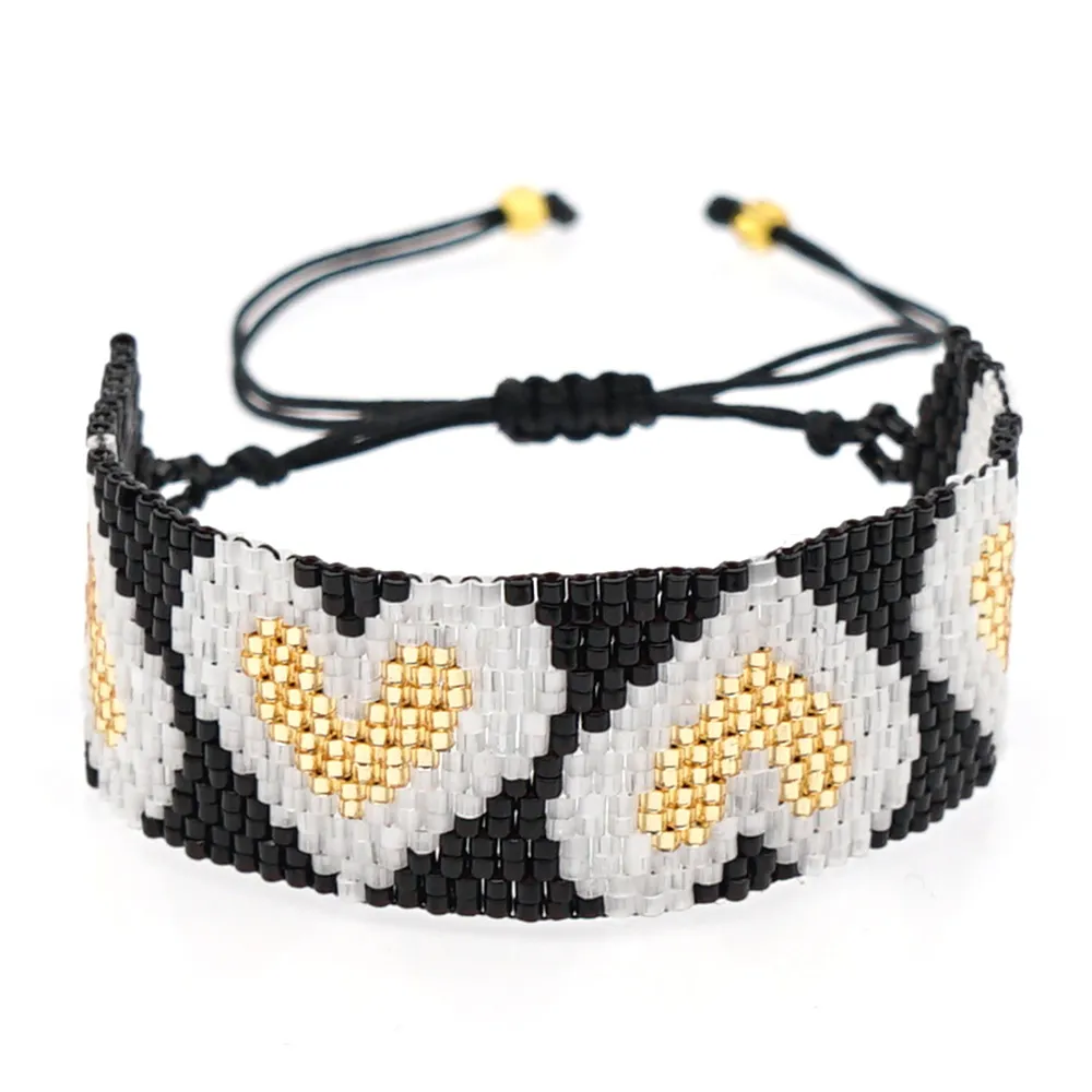 Go2boho Miyuki-Armband, Perlen-Design, Schmuck, handgefertigt, mexikanisches Herz, Pulseras, Freunde-Schmuck, Strass-Armbänder im Ganzen