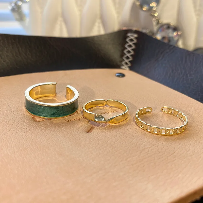Кольца из трех частей в готическом стиле для женщин, модные корейские украшения, сексуальное кольцо для европейской и американской свадебной вечеринки210y