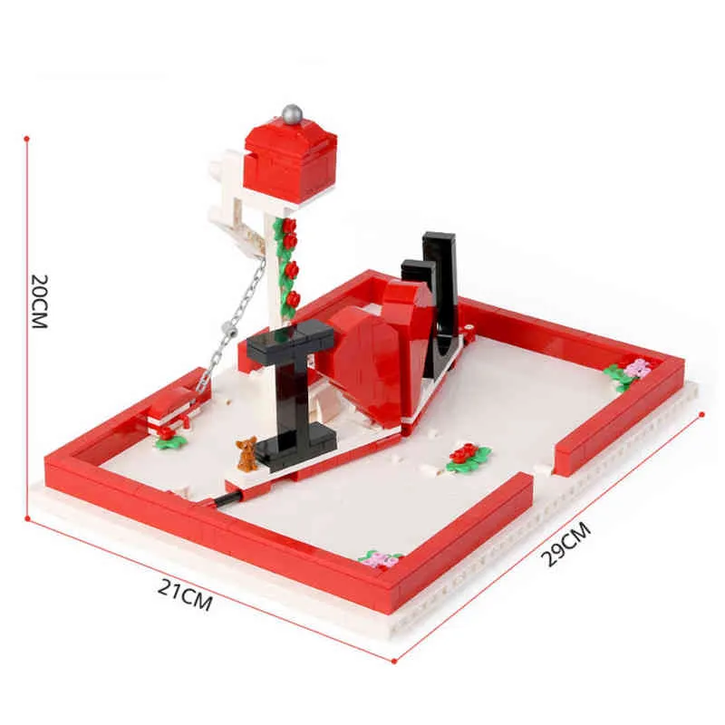 662 個市バレンタインデーのテーマラブブック MOC ビルディングブロック愛好家の告白ブックレンガロマンスギフトおもちゃガールフレンド AA220303