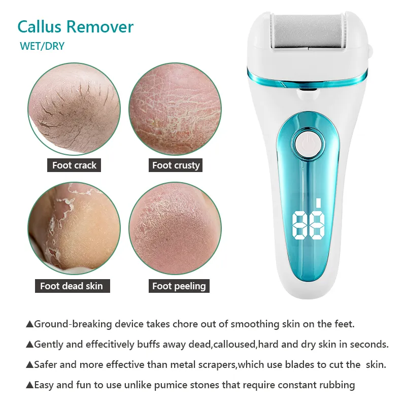 Elektrisk pedikyrverktyg File Callus Remover Dead Skin Callus Remover Foot-filer USB-uppladdningsbara Heel Foot Feet Skin Care Tools 220301