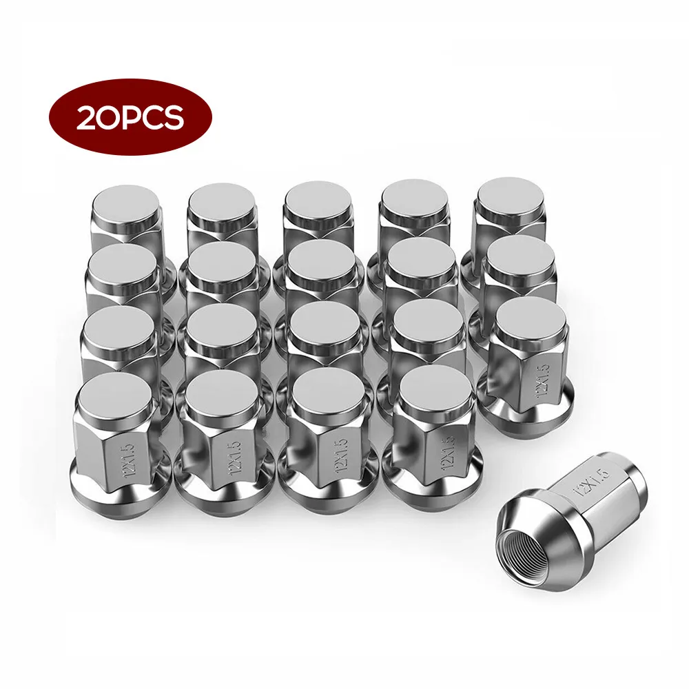 Lug Nuts Bulge Acorn 12x1.5 Chrome Wheel Nut for Ford/Fusion/Focus/Escape car styling