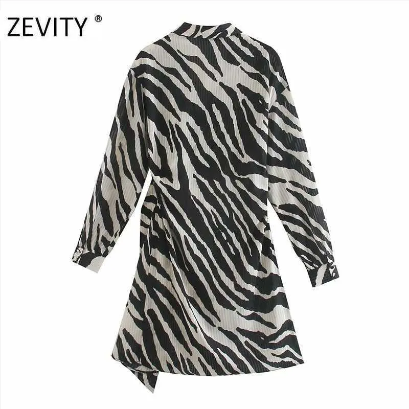 ZEVITY mujeres vintage textura animal estampado fajas mini vestido femenino manga murciélago kimono vestido elegante casual vestidos delgados DS4266 210603