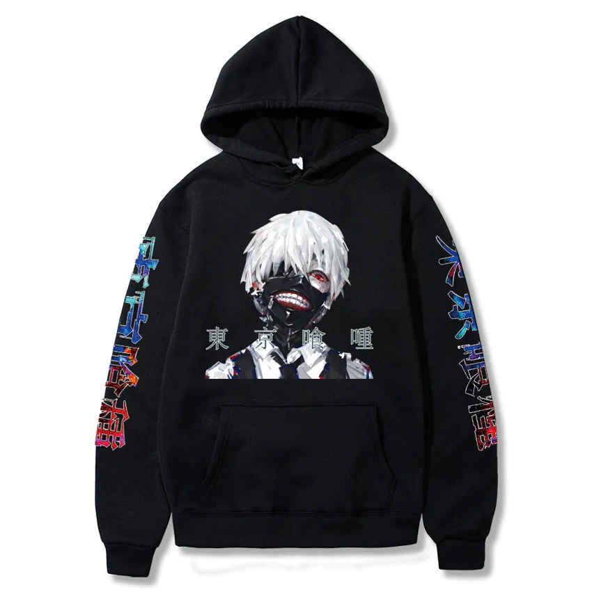 Токио Мужские мужчины Tokyo Hoodie Harajuku мальчики толстовки аниме капюшон Токио Гул пуловеры Top Y0319