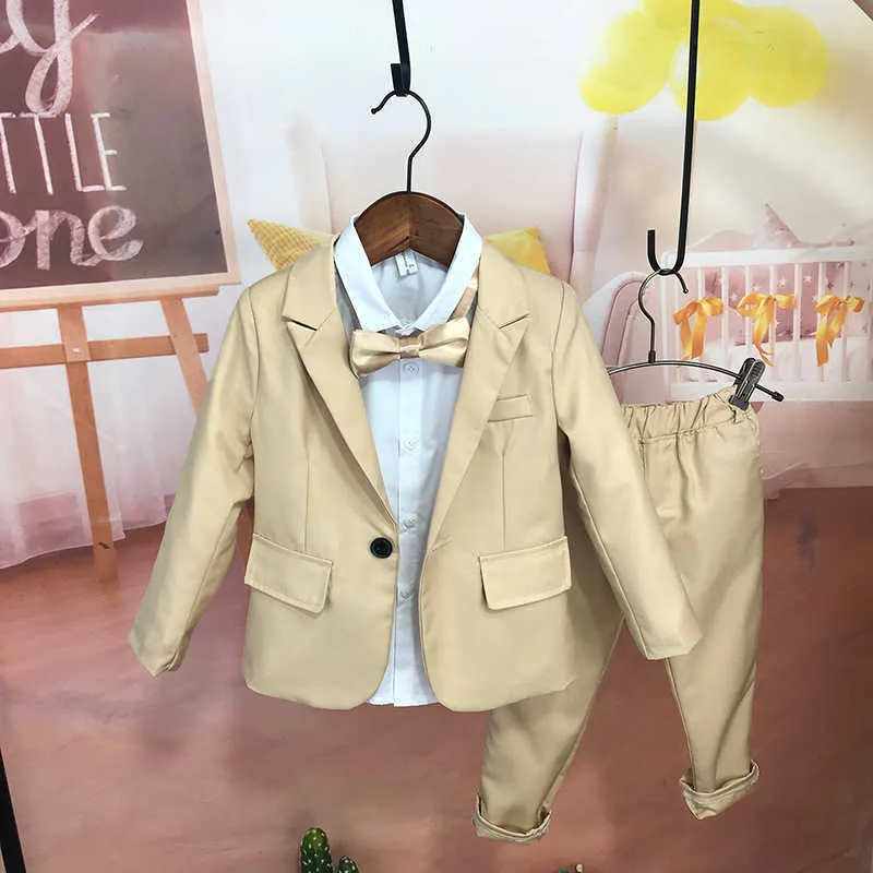 2021 New Fashion Kids Pink Wedding Blazer Suit Brand Flower Boys 공식 턱시도 학교 정장 어린이 Spring Blue Clothing Setsb122 x6794556