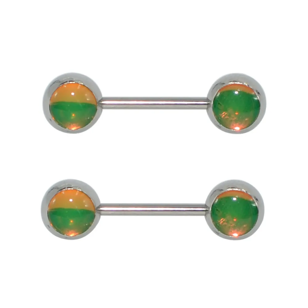 Nippelring Barbell Body Piercing Tongue Studs Smycken Blinkande Stång Yttre tråd 14g Rostfritt Stål Belagt rakt