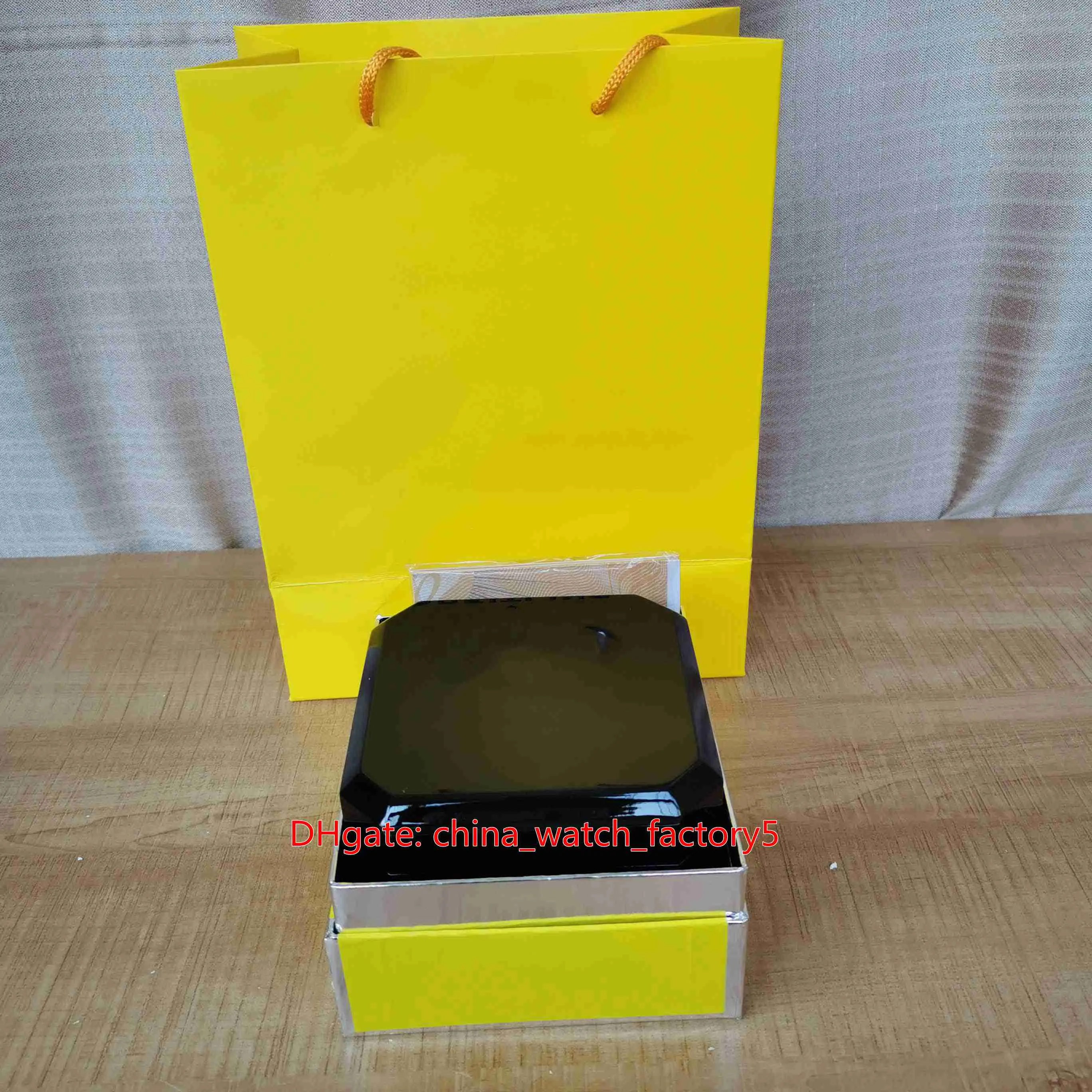 클래식 고품질 BL1884 시계 상자 패션 옐로우 시계 오리지널 박스 페이퍼 크로노 스페이스 SuperAveng231Q를위한 나무 가죽 핸드백