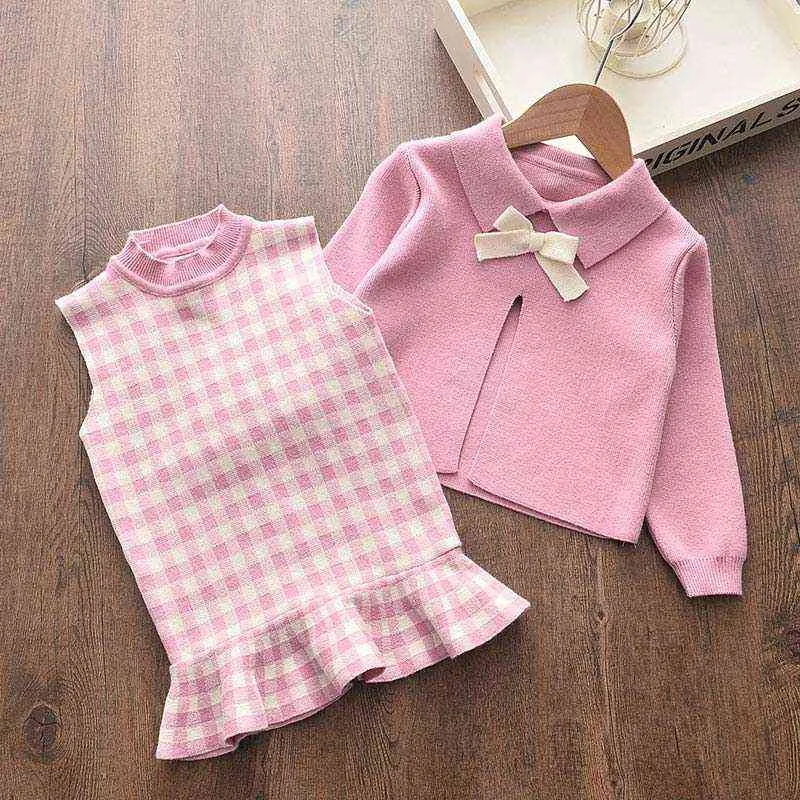 Melario Girls Sweater Dress Otoño Invierno Tops y Princess Outfits Kids Knitted Toddler 211104