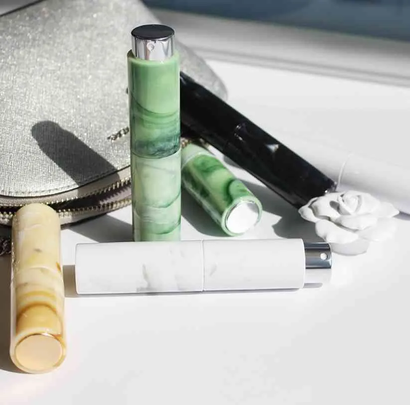 10ml parfymatomizer Glassprayflaska Marbling Art Mini Portable Parfym Travel Atomizer Rotation Cosmetics Tool Bottle